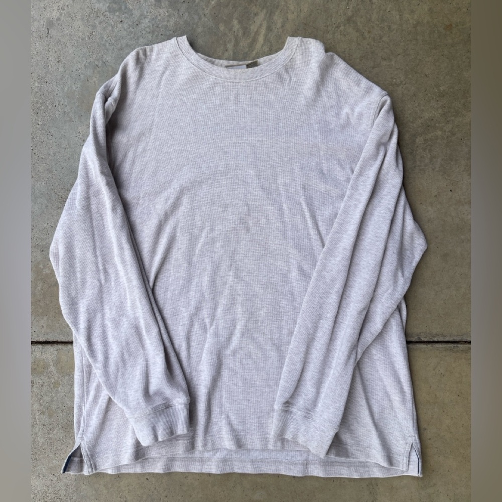 LL Bean Sweater Men's XXLarge white Long Sleeve Crew Neck 100% Cotton